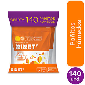 Toallitas Húmedas para Bebé Ninet Paquete 140un