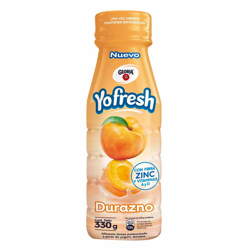 Alimento Lácteo GLORIA Yofresh Durazno Botella 330g