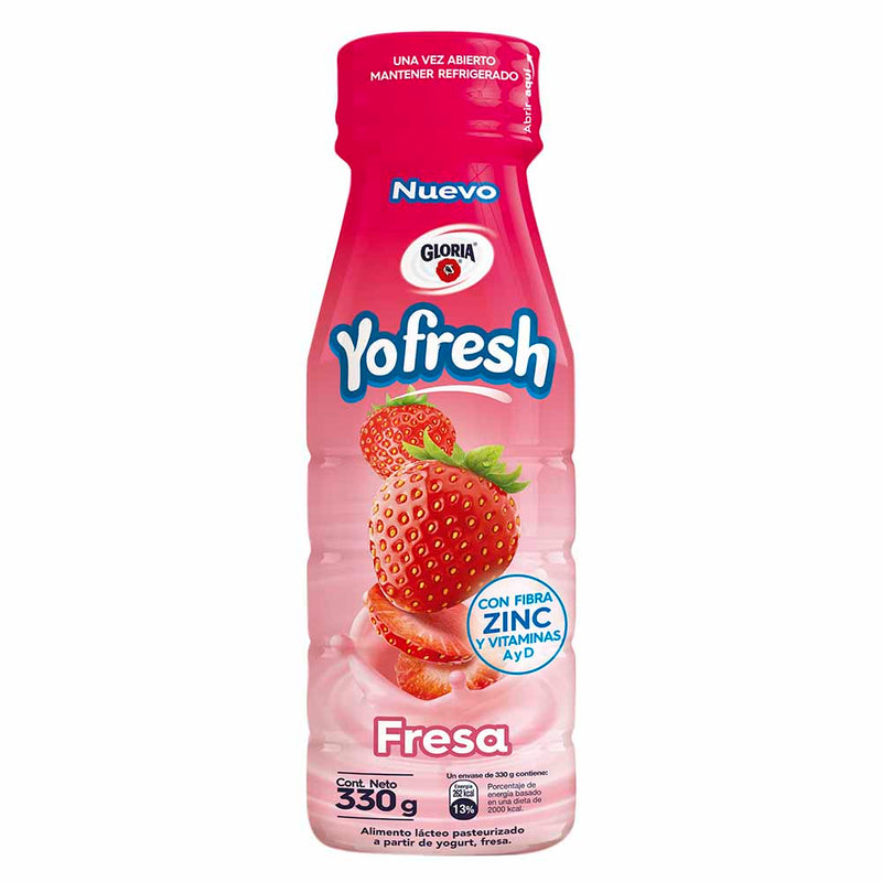 Alimento Lácteo GLORIA Yofresh Fresa Botella 330g