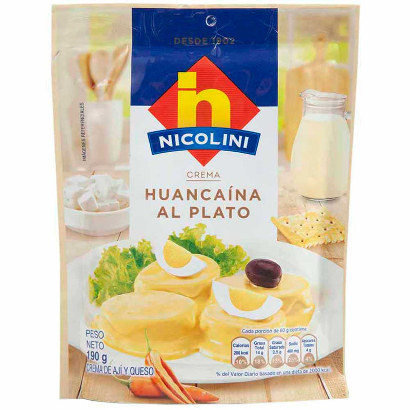 Crema Huancaína al plato Nicolini Doypack 190g