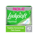 Toalla Higiénica Ladysoft Normal con Alas Paquete 42un
