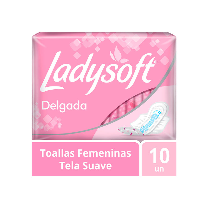 Toallas Higiénicas Ladysoft Delgada Centro Súper Absorvente Bolsa 10 Unid