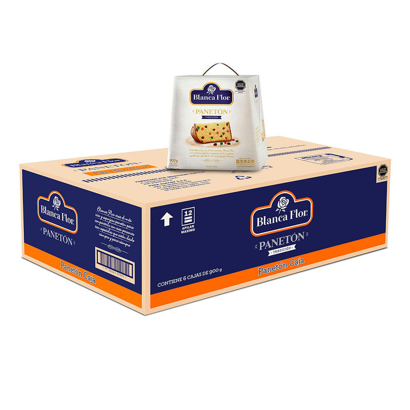 Panetón Blanca Flor Caja 900g Caja 6un