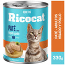 RICOCAT Comida para Gatos Adultos Paté Hígado y Pollo Lata 330g