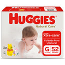 Pañales para Bebé Huggies Natural Care Puro y Natural Talla G Paquete 52un