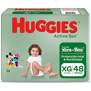 Pañales para Bebé Huggies Active Sec Talla XG Paquete 48un