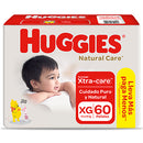 Pañales para Bebé Huggies Natural Care Puro y Natural Talla XG Paquete 60un