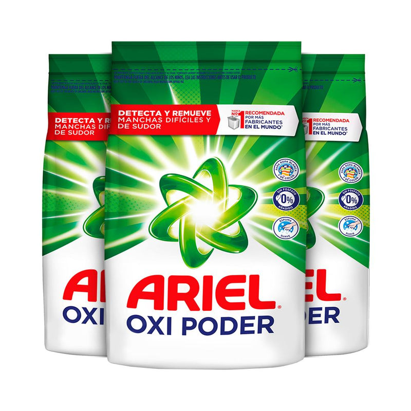 Detergente en polvo Ariel Regular Bolsa 2Kg Pack 3un