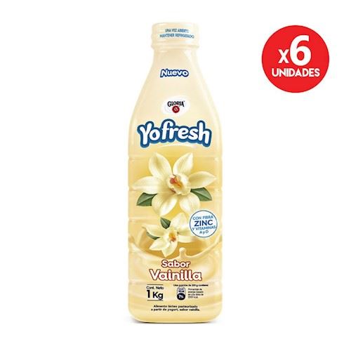 Alimento Lácteo GLORIA Yofresh Vainilla Botella 1L Paquete 6un