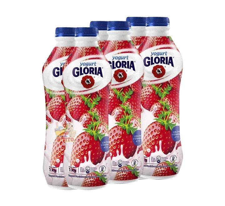 Yogurt Bebible GLORIA Fresa Botella 1Kg Paquete 6un