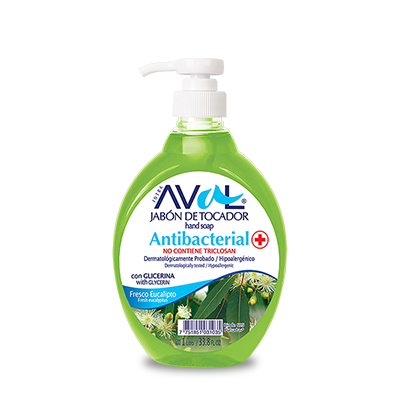 Jabón Líquido Antibacterial AVAL Frasco Eucalipto 1L