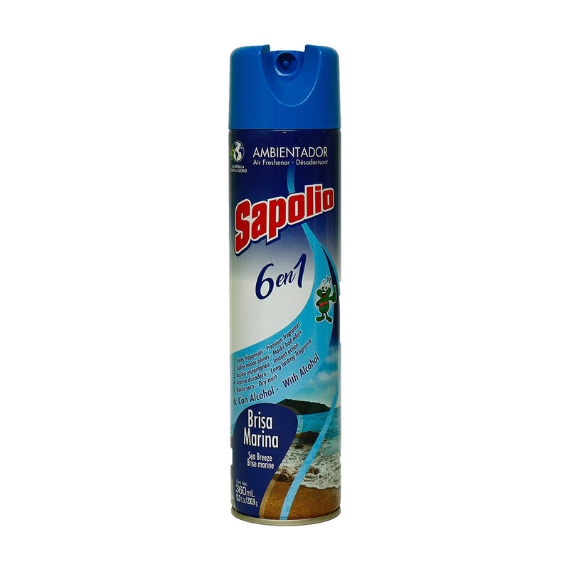 Sapolio Ambientador en Spray 6 en 1 Brisa Marina 360ml