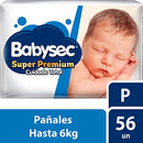 Pañales para Bebé Babysec Super Premium Cuidado Total Talla P Paquete 56un