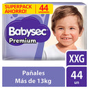 Pañales para Bebé Babysec Premium Talla XXG Paquete 44un
