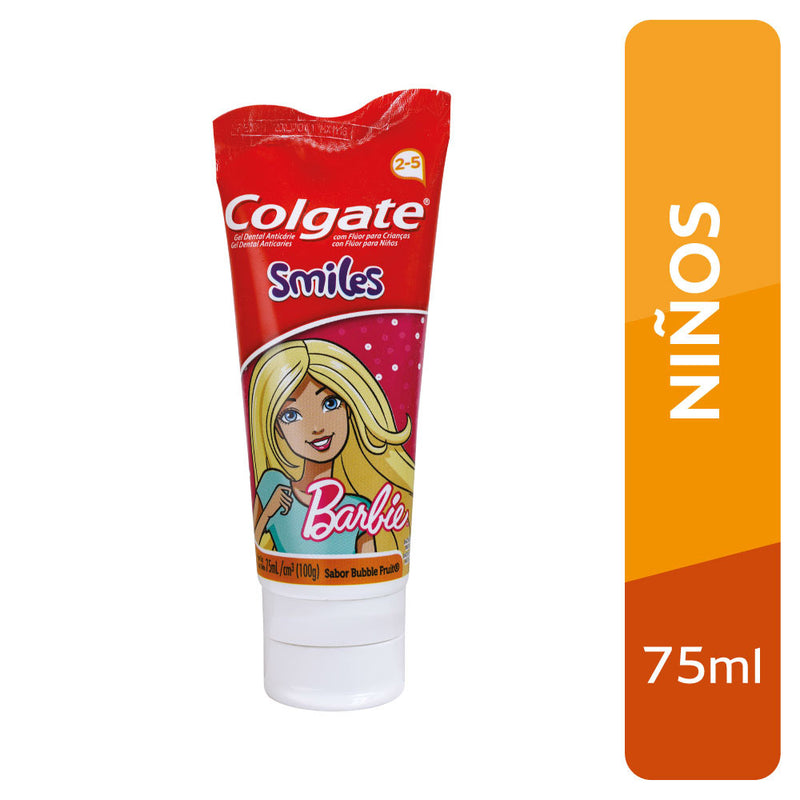 Pasta Dental Colgate Smiles Barbie 2 a 5 Años Tubo 75ml