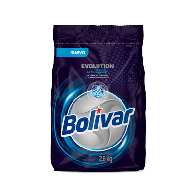Detergente en Polvo Bolívar Evolution Active Wash Bolsa 2.6Kg