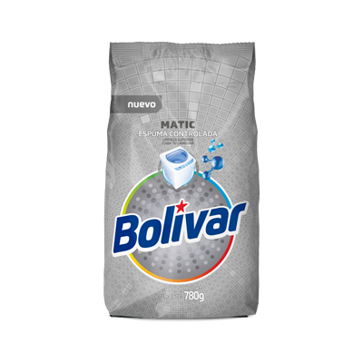 Detergente en Polvo Bolívar Matic Espuma Controlada Bolsa 780g