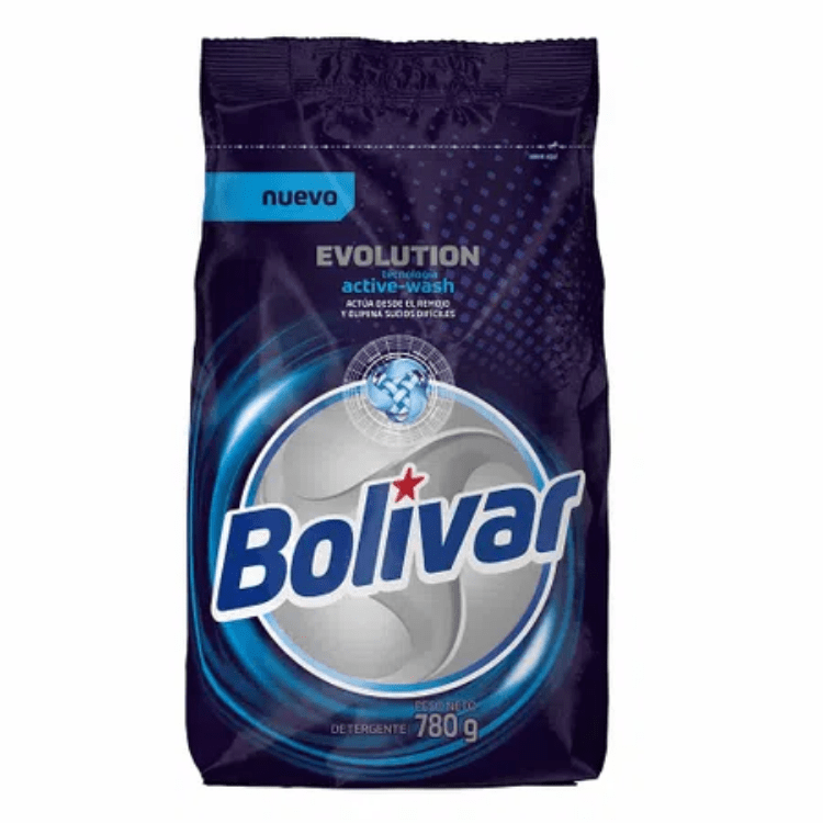 Detergente en Polvo Bolívar Evolution Active Wash Bolsa 780g