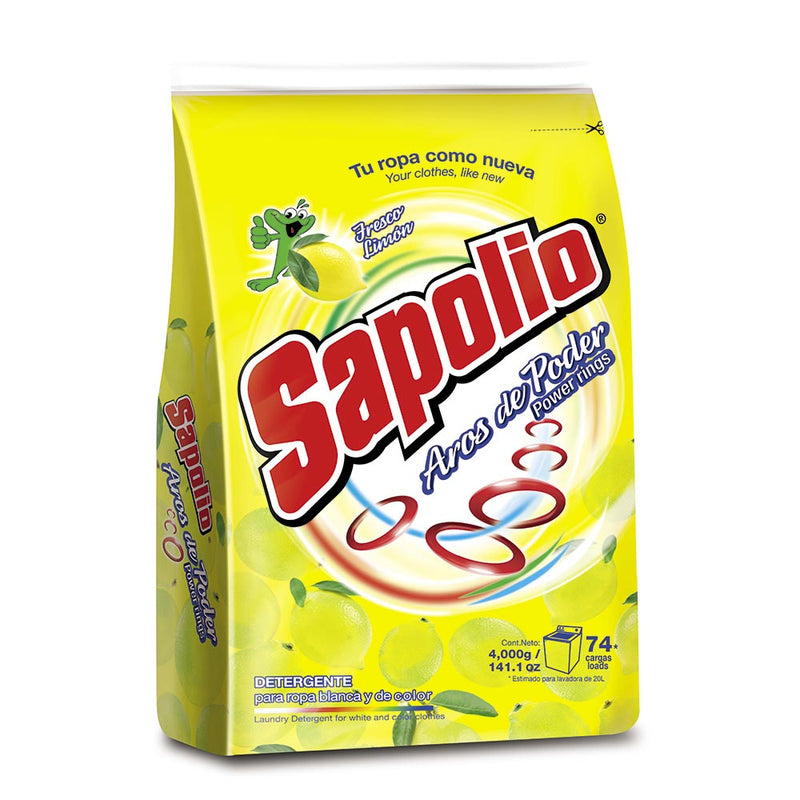 Detergente en Polvo Sapolio Limón Bolsa 4kg