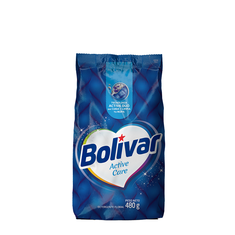 Detergente en Polvo Bolívar Active Duo Bolsa 480g