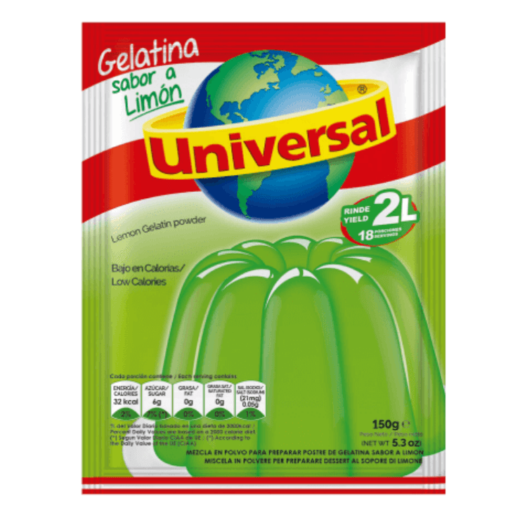 Gelatina Universal Sabor a Limón Bolsa 150g