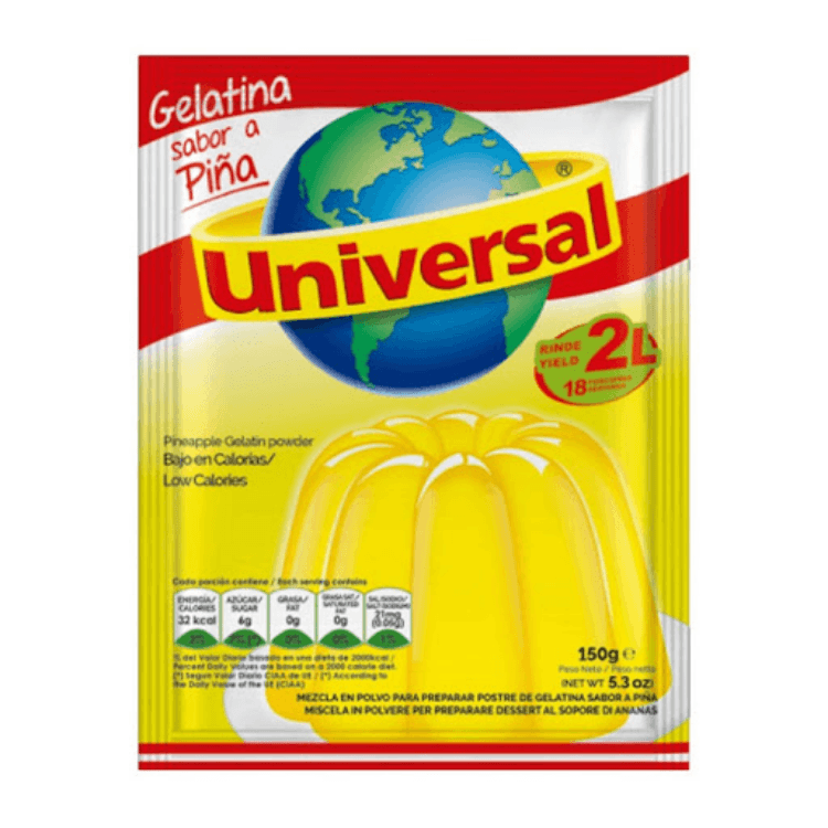 Gelatina Universal Sabor a Piña Bolsa 150g