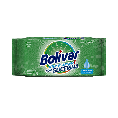 Jabón Bolívar Limón Perlas de Blancura Barra 210 gr