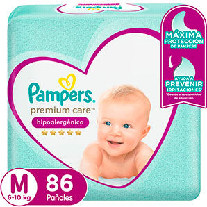 Pañales para Bebé Pampers Premium Care Talla M Paquete 86un