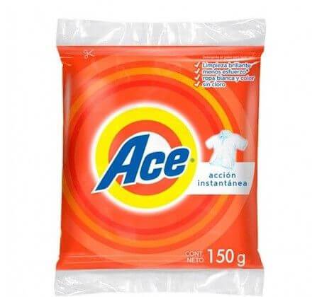 Detergente en Polvo Ace Acción Instantánea Bolsa 150g