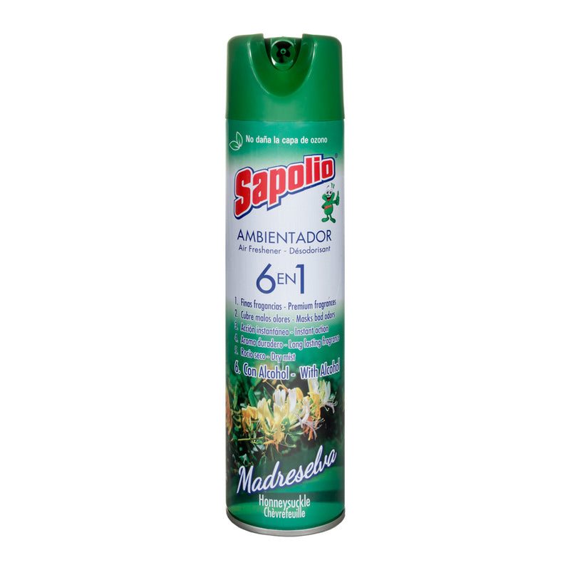 Sapolio Ambientador en Spray 6 en 1 Madreselva Frasco 360ml