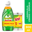 Lavavajilla Líquida Ayudín Limón Botella 300ml + Esponja