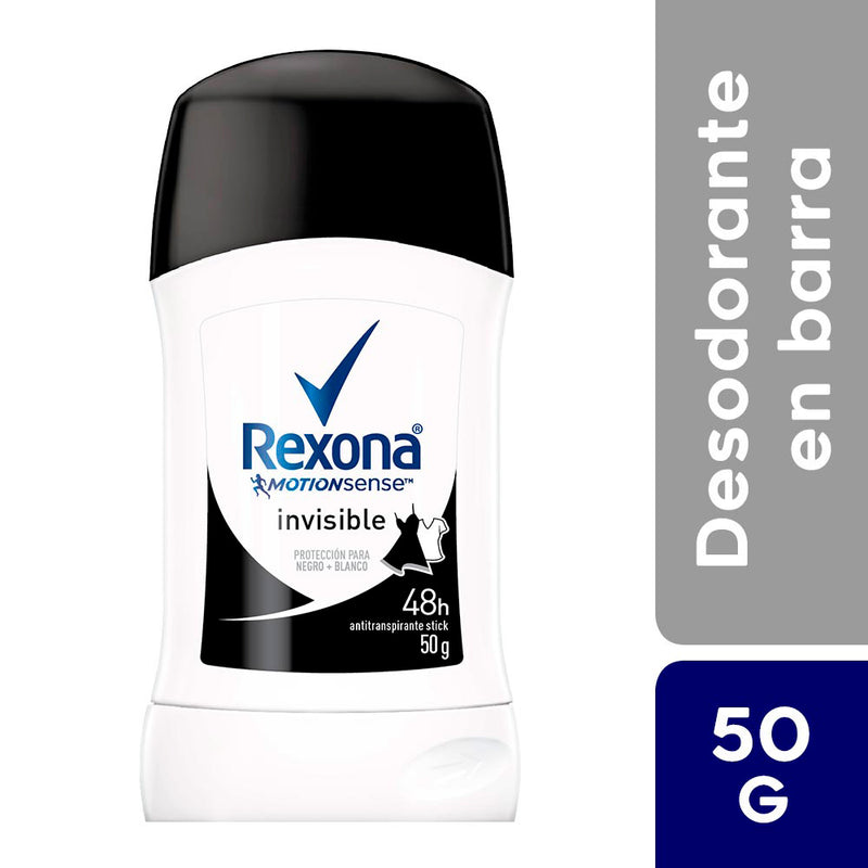 Desodorante en Barra para Mujer Rexona Invisible Frasco 50g