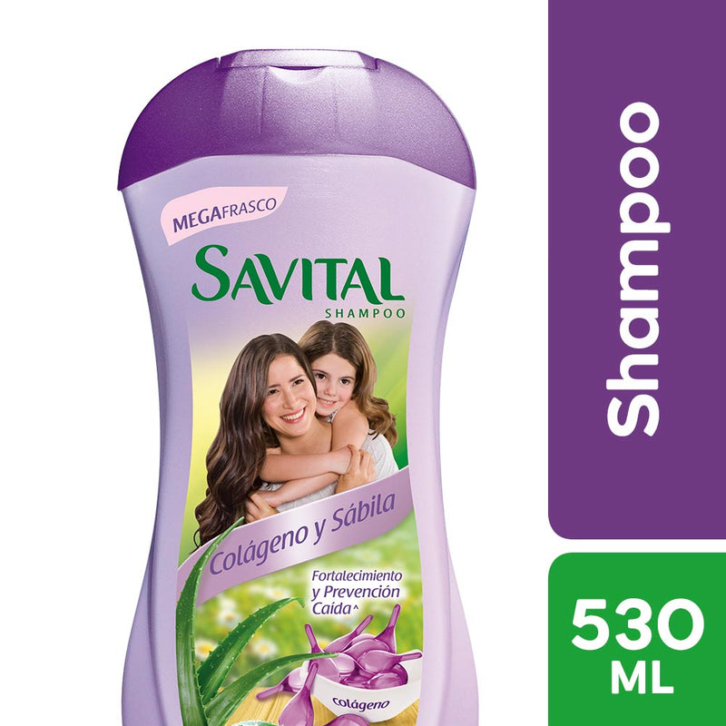 Shampoo Savital Colágeno y Sábila Frasco 530ml