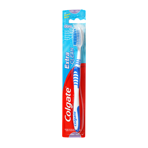 Colgate - Spazzolino da denti Super clean, medio, blu scuro + azzurro