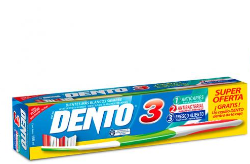 Pasta Dental Dento Triple Acción 150ml con Cepillo