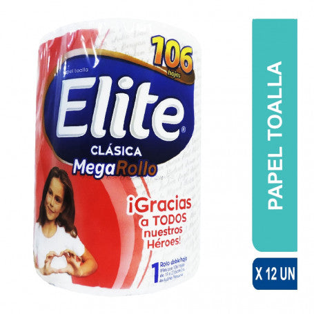 Papel Toalla Elite  Doble Hoja Paquete 12un