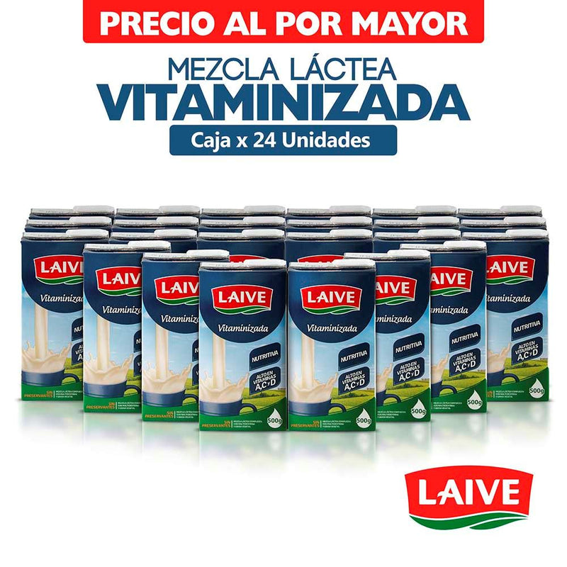 Mezcla Láctea Evaporada LAIVE Vitaminizada Caja 500g Paquete 24un