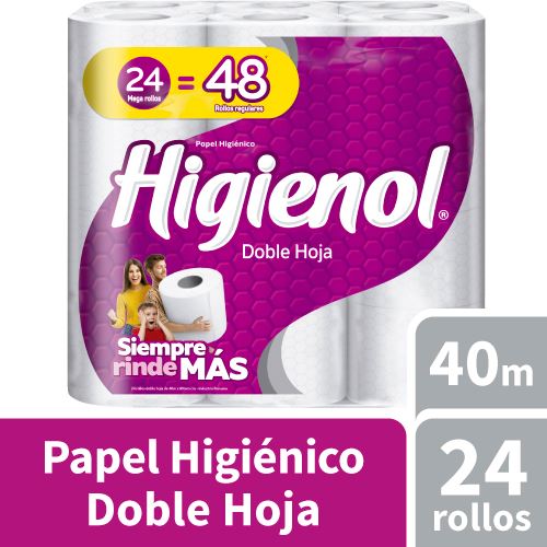 Papel Higiénico Higienol Doble Hoja 40 Metros Paquete 24un