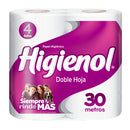 Papel Higiénico Higienol Doble Hoja 30 Metros Paquete 4un