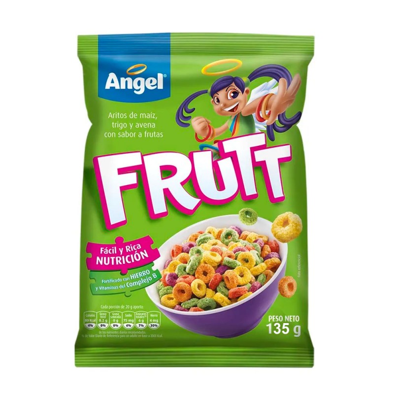 Cereal Ángel Maíz trigo y avena sabor frutas Bolsa 135g