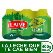 Leche Laive Sin Lactosa Botella 400g Paquete 6un