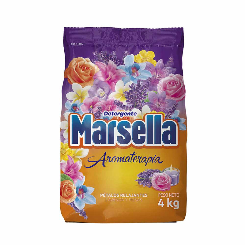 Detergente en Polvo MARSELLA Aromaterapia Petalos Relajantes Bolsa 4Kg