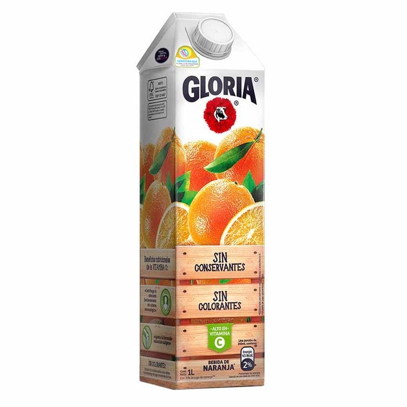 Bebida Gloria Naranja Caja 1L