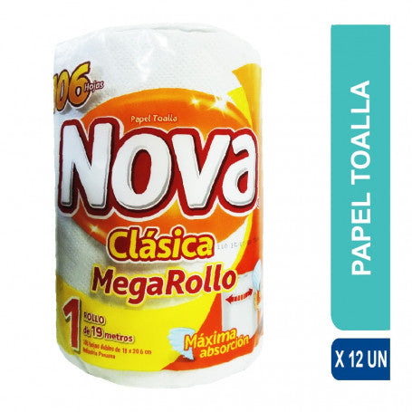 Papel Toalla NOVA  Doble Hoja Paquete 12un