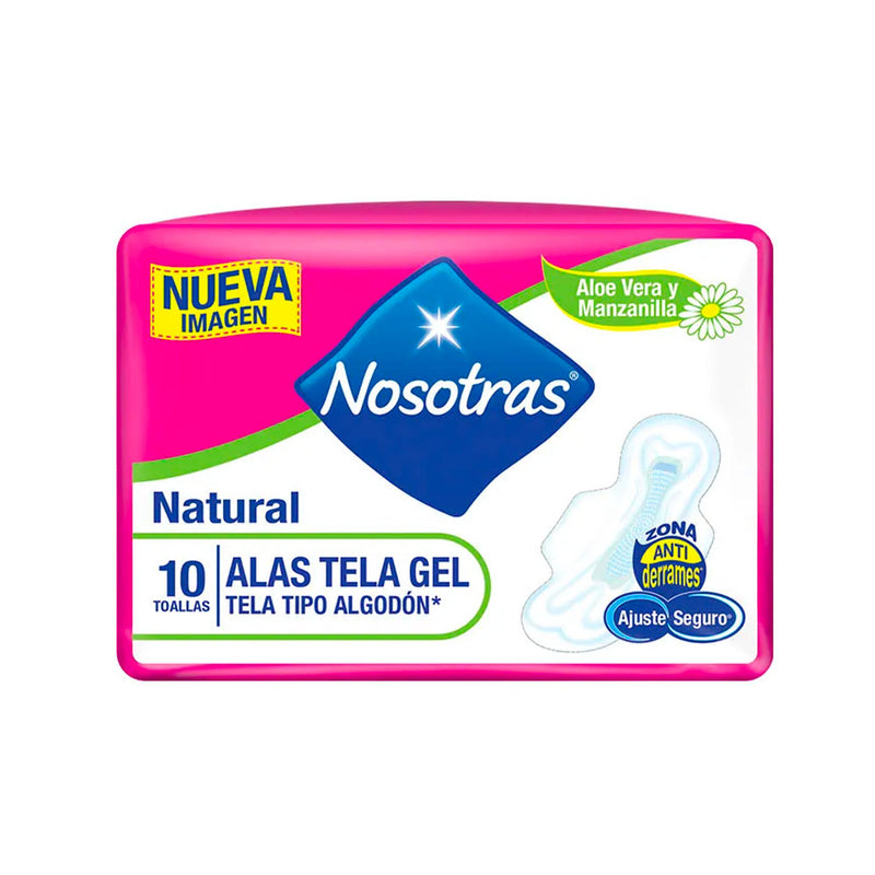 Toalla Higiénica Nosotras Alas Tela Gel Paquete 10un