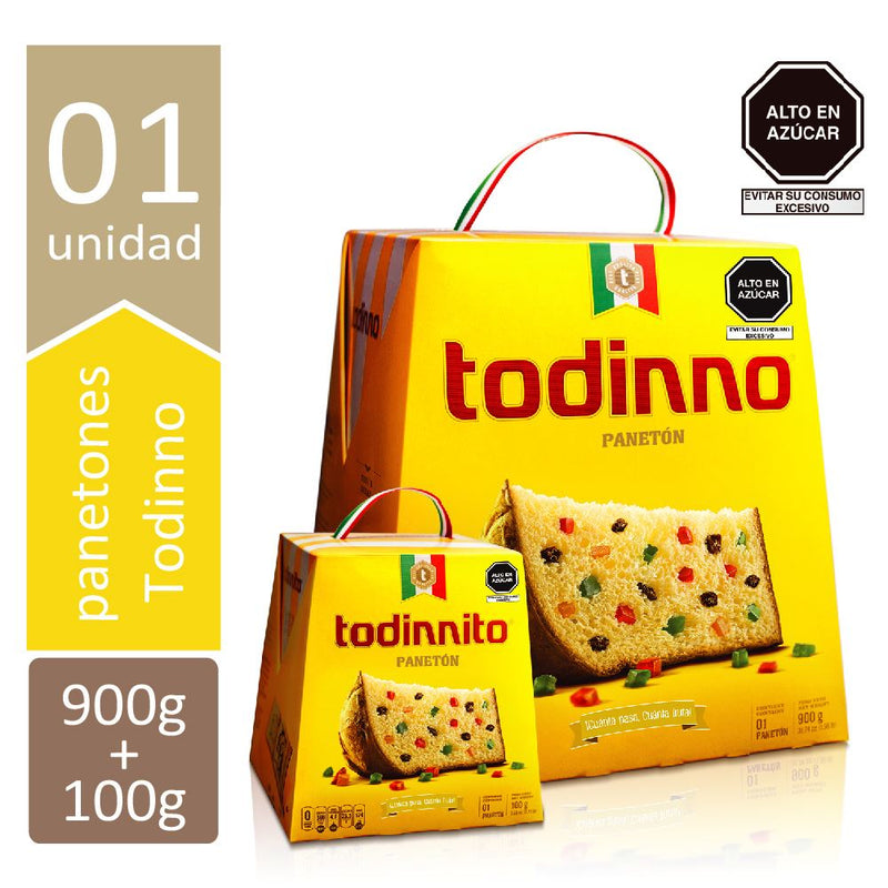 Panetón Todinno Caja 900g + Todinnito 100g