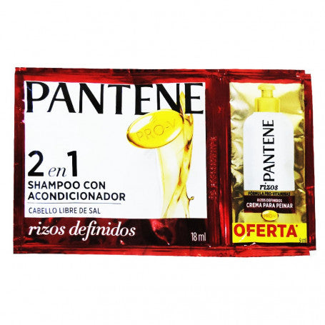 Shampoo con Acondicionador Pantene Rizos Definidos Sachet 18ml