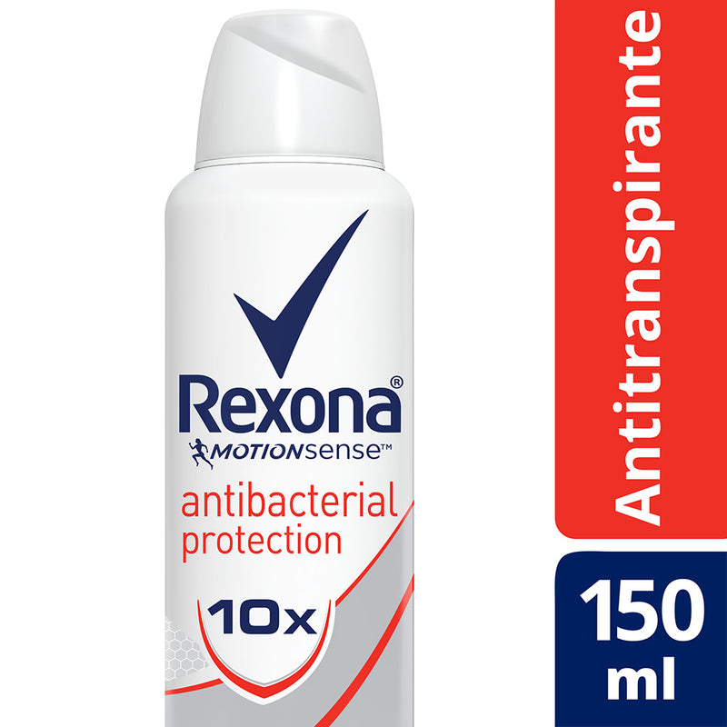 Desodorante en Aerosol para Mujer Rexona Antibacterial Protection Frasco 150ml