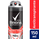 Desodorante en Aerosol para Hombre Rexona Antibacterial Protection Frasco 150ml